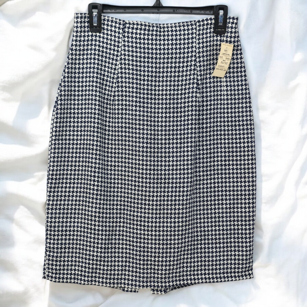 VTG LaBelle‎ Pencil Skirt Woman 11/12 Houndstooth High Waist Career Made in USA